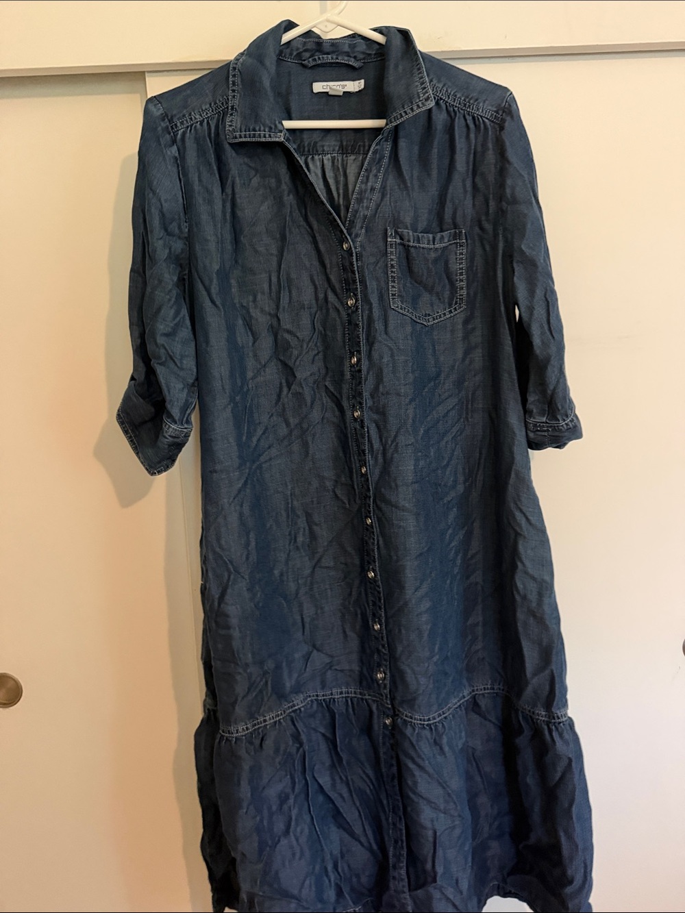 Chico's Indigo Button-Front Maxi Dress